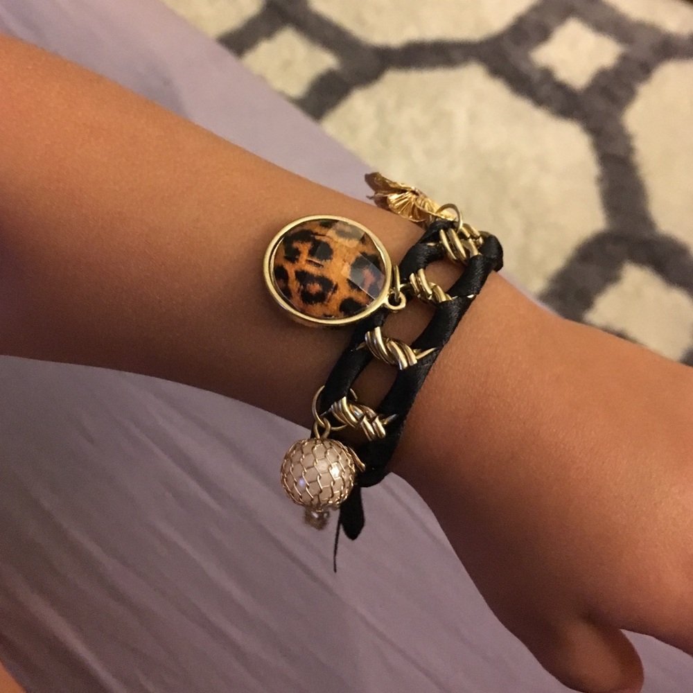 G by guess black and gold bracelet
